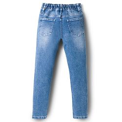 Pine Kids Denim Woven Full Length Solid Colour Washed Jeans - Blue