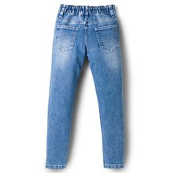 Pine Kids Denim Woven Full Length Solid Colour Washed Jeans - Blue