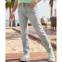 Pine Kids Denim Woven Full Length Washed Jeans - Grey