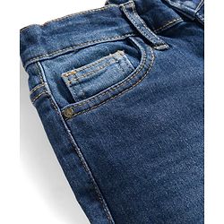 Pine Kids Woven Full Length Solid Denim Jeans - Navy Blue