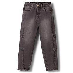 Pine Kids Denim Woven Cut N Sew Washed Jeans - Black