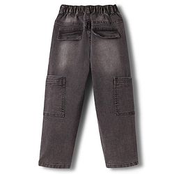Pine Kids Denim Woven Cut N Sew Washed Jeans - Black