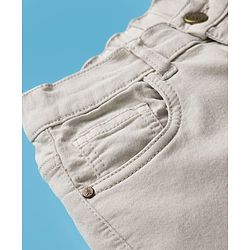 Pine Kids Denim Woven Full Length Jeans With Cargo Pocket - Off White
