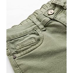 Pine Kids Denim Woven Full Length Jeans With Cargo Pocket - Off White