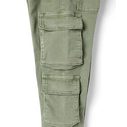 Pine Kids Denim Woven Full Length Jeans With Cargo Pocket - Off White