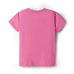 Pine Kids Cotton Knit Half Sleeves T-Shirt With Floral Print - Pink