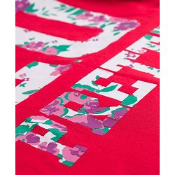 Pine Kids Cotton Knit Half Sleeves T-Shirt with Pretty Print - Red
