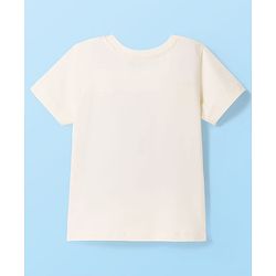 Pine Kids 100% Cotton Knit Half Sleeves Floral Printed T-Shirt - White