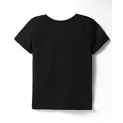 Pine Kids 100% Cotton Knit Half Sleeves Floral Printed T-Shirt - Black