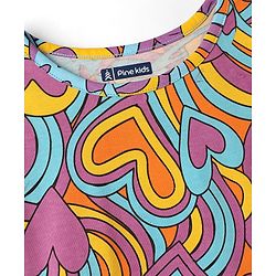 Pine Kids Cotton Knit T-Shirt Round Neck Short Sleeves Hearts Print Multicolor 4-5 Years