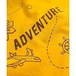 Pine Kids 100% Cotton Knit Half Sleeves Aeroplane Printed T-Shirt - Golden