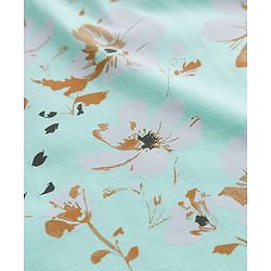 Pine Kids 100% Cotton Half Sleeves Floral Printed T-Shirt - Turquoise