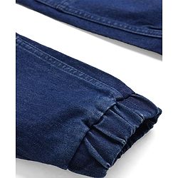 Pine Kids Woven Full Length Solid Denim Jeans - Navy Blue