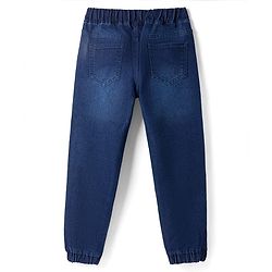 Pine Kids Woven Full Length Solid Denim Jeans - Navy Blue