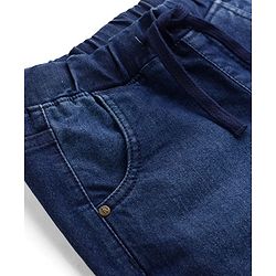 Pine Kids Woven Full Length Solid Denim Jeans - Navy Blue