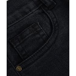 Pine Kids Denim Woven Full Length Solid Colour Jeans with Pockets - Black