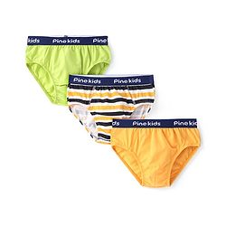 Pine Kids Cotton Elastane Knit Briefs Stripes Pack of 3 (Color May Vary)