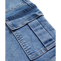 Pine Kids Denim Woven Full Length Cut & Sew Solid Color Jeans with Pocket - Blue