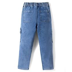 Pine Kids Denim Woven Full Length Cut & Sew Solid Color Jeans with Pocket - Blue