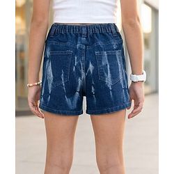Pine Kids Denim Woven Washed Shorts - Blue