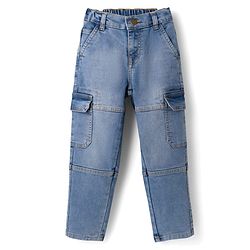 Pine Kids Denim Woven Cut N Sew Jeans With Pockets - Blue