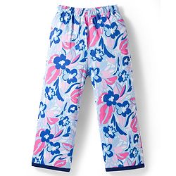 Pine Kids Single Jersey Knit Half Sleeves T-Shirt & Pajama Night Suit With Floral Print - Navy Blue