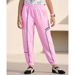 Pine Kids Knit Full Length Lounge Pant With Text Print - Purple