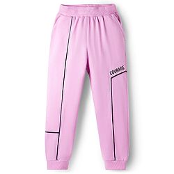 Pine Kids Knit Full Length Lounge Pant With Text Print - Purple