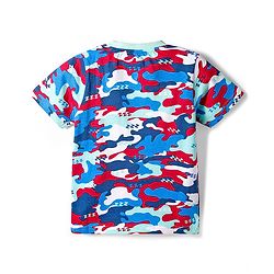 Pine Kids Cotton Knit Half Sleeves T-Shirt & Pyjama Co-ord Night Suit With Camouflage Print - White