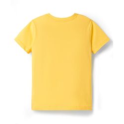 Pine Kids Cotton Knit Half Sleeves Shorts Night Suit With Text Print - Yellow
