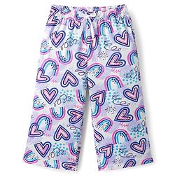 Pine Kids Cotton Knit Half Sleeves Capri Night Suit With Heart Print - Lavender