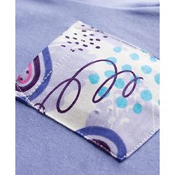 Pine Kids Cotton Knit Half Sleeves Capri Night Suit With Heart Print - Lavender