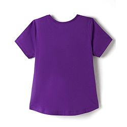 Pine Kids Cotton Knit Half Sleeves Capri Night suit With Floral Print - Lavender