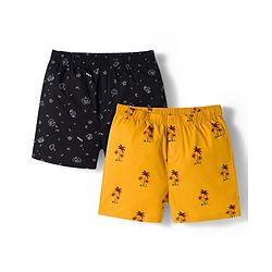 Pine Kids Cambric Woven Boxers With Tropical Theme Print Pack Of 2- Assorted