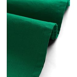 Pine Kids Poplin Woven Half Puffed Sleeves Solid Color Front Open Dress with Belt - Green