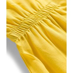 Pine Kids Cotton Woven Half Sleeves Solid Shirt Style Frock - Yellow