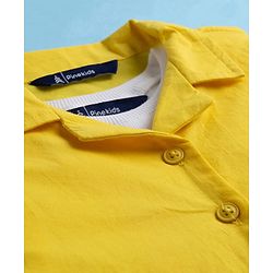 Pine Kids Cotton Woven Half Sleeves Solid Color Top with Inner Tee - Yellow