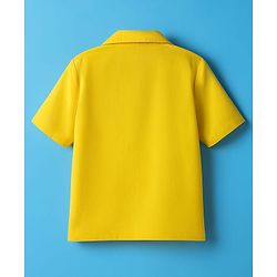 Pine Kids Cotton Woven Half Sleeves Solid Color Top with Inner Tee - Yellow