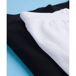 Pine Kids Cotton Lycra Knit Full Length Solid Leggings Pack of 2 - Black & White