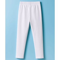 Pine Kids Cotton Lycra Knit Full Length Solid Leggings Pack of 2 - Black & White
