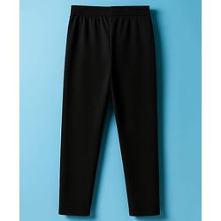 Pine Kids Cotton Lycra Knit Full Length Solid Leggings Pack of 2 - Black & White