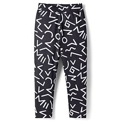 Pine Kids Cotton Lycra Knit Full Length Printed Leggings - Black