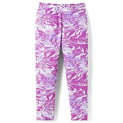 Pine Kids Cotton Lycra Knit Full Length Leggings With Marble Print - Purple