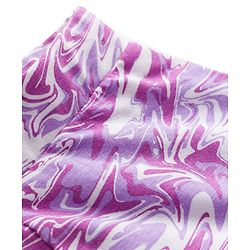 Pine Kids Cotton Lycra Knit Full Length Leggings With Marble Print - Purple