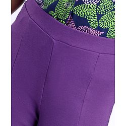 Pine Kids Cotton Lycra Knit Full Length Solid Leggings - Purple