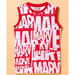 Pine Kids Marvel Single Jersey Knit Sleeveless Vest with Avengers Graphic Pack of 3- Red Blue & White