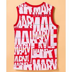 Pine Kids Marvel Single Jersey Knit Sleeveless Vest with Avengers Graphic Pack of 3- Red Blue & White