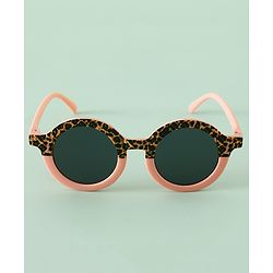 Pine Kids Round Frame Printed Sunglasses - Peach