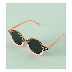 Pine Kids Round Frame Printed Sunglasses - Peach