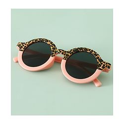 Pine Kids Round Frame Printed Sunglasses - Peach